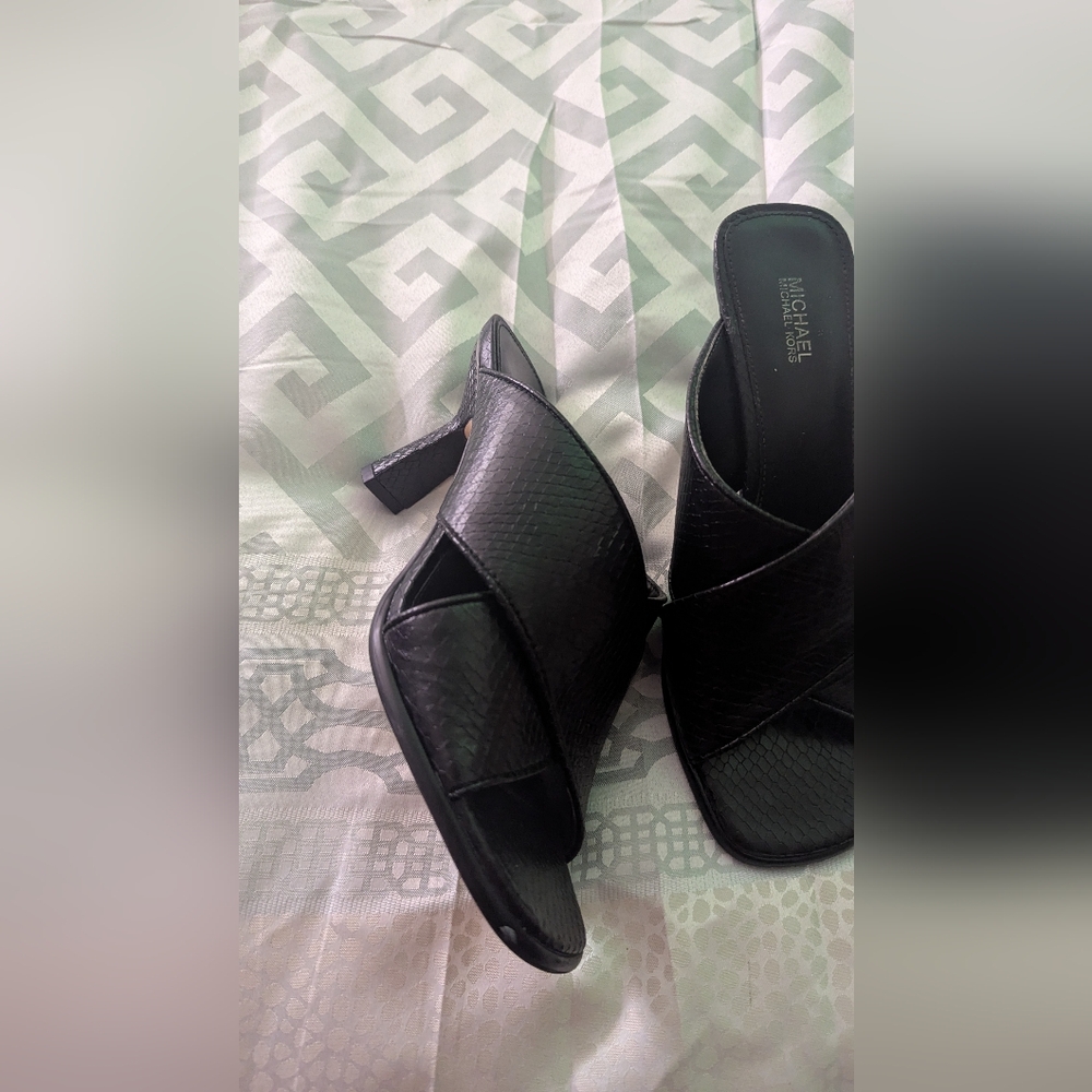 Michael Kors Black Leather Mules